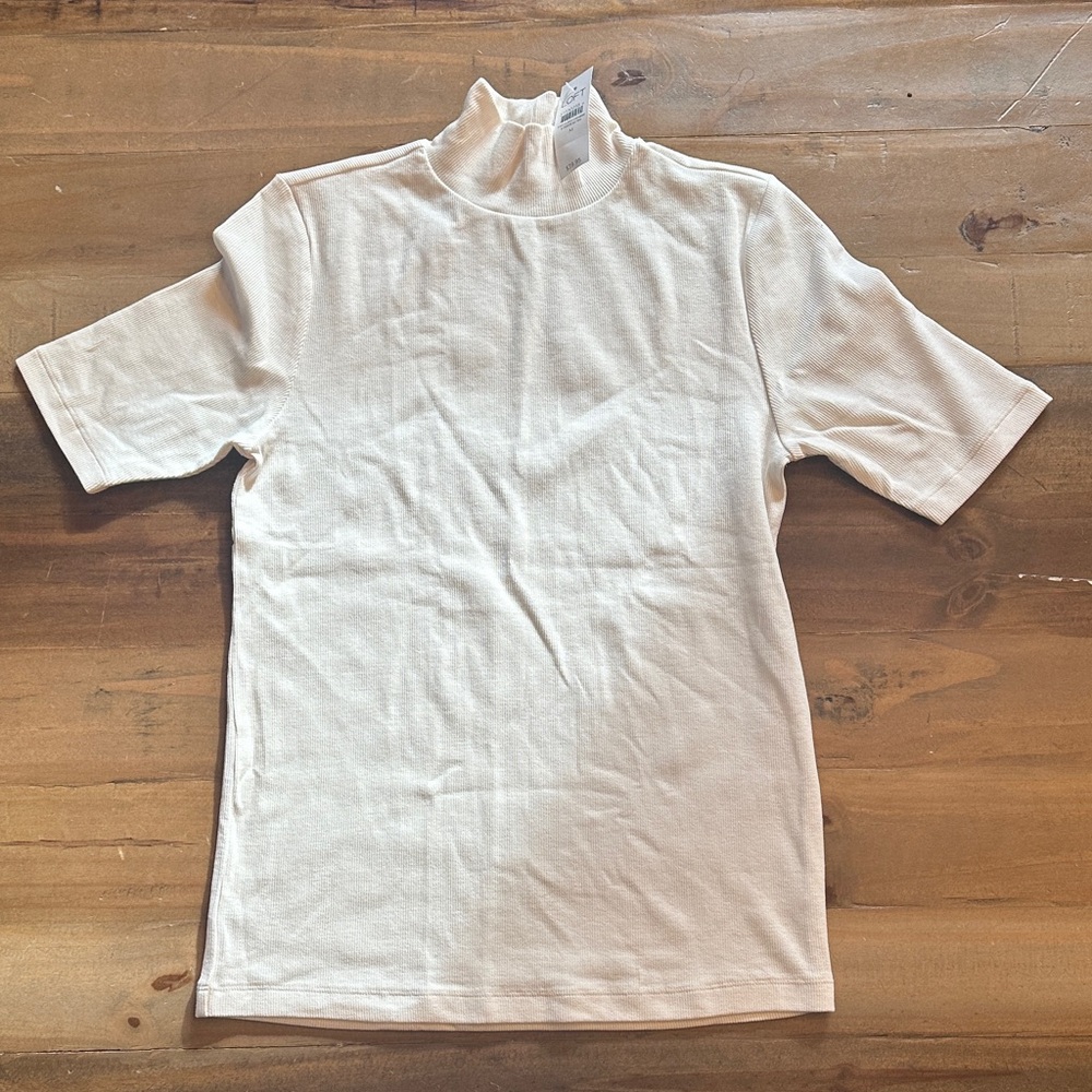**NWT** LOFT Off-White Mock Neck Top